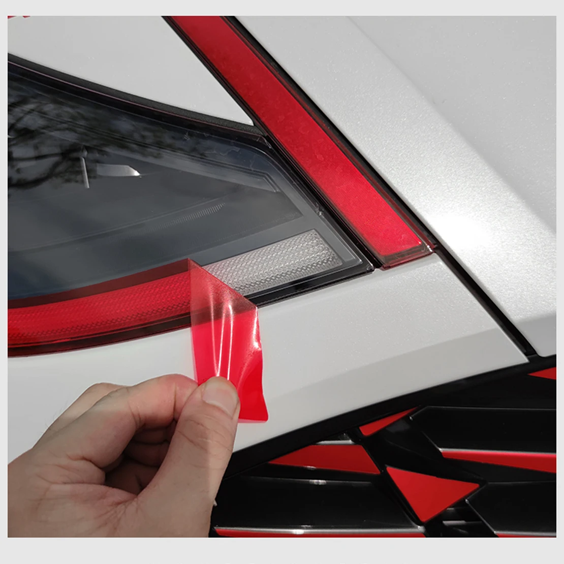 

1 Set Car PVC Red Front DRL Daytime Running Light Stickers Fit For Hyundai Sonata DN8 2020 2021