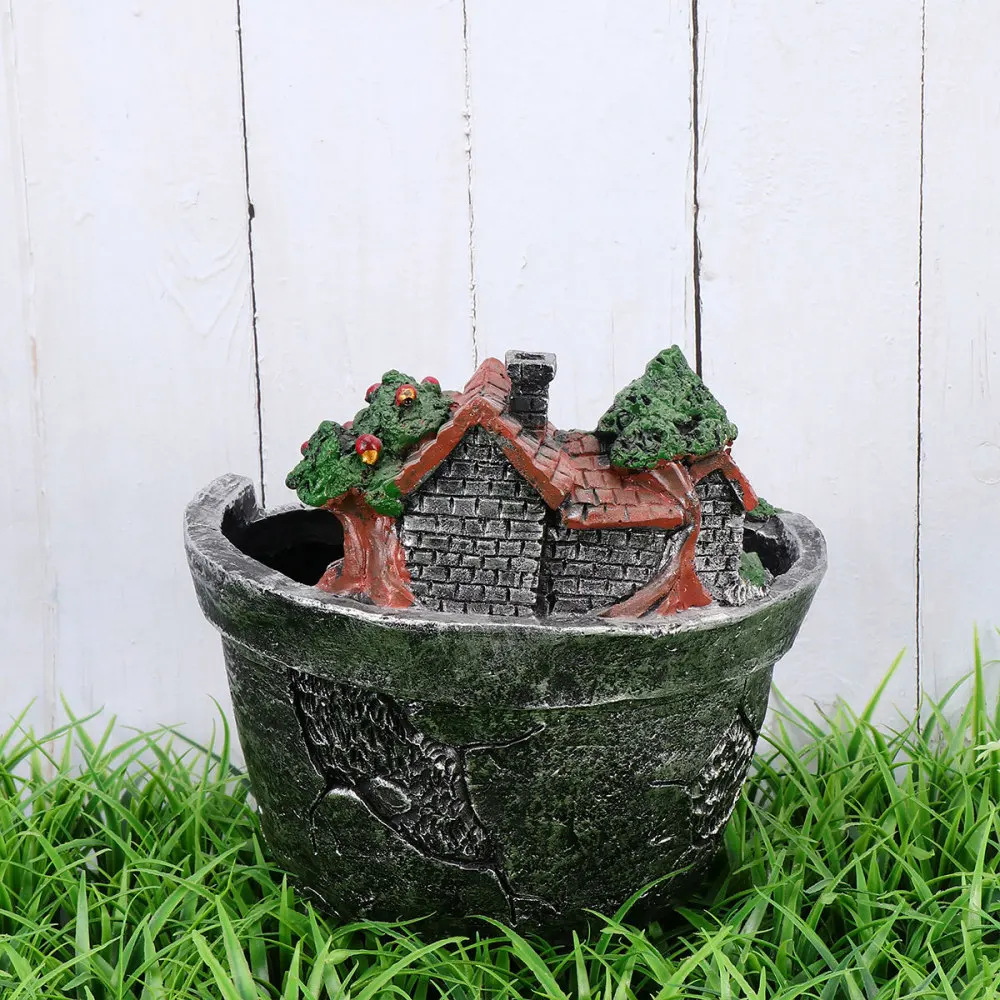 

Resin House Decoration Succulent Holder Succulent Flowerpot Desktop Ornament As Shown (Style 2)