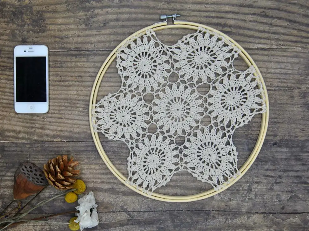 

Handmade Wall Decor hanging Dream Cotton flower Lace Catcher Wedding Background party home shop decoration No.A033 diameter 30cm
