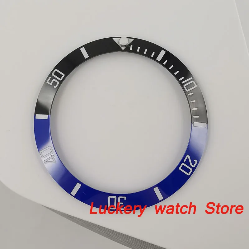 

38mm black and blue ceramics bezel white marks fit for 40mm SUB GMT men's watch-Q18