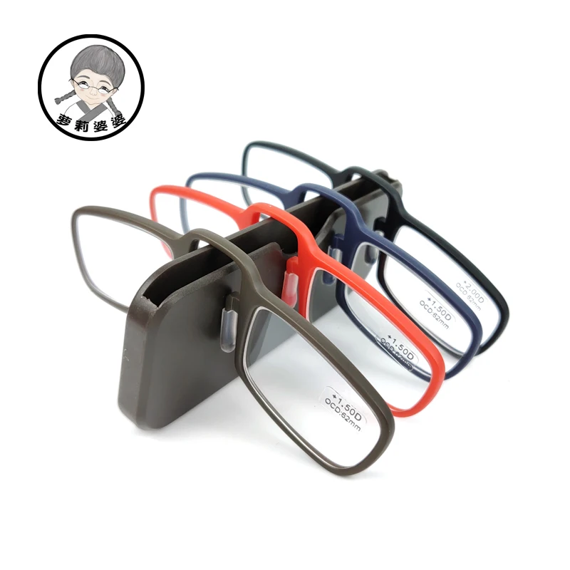 Мини очки для чтения с клипсой в носу мужчин и женщин по рецепту без бакенбардов