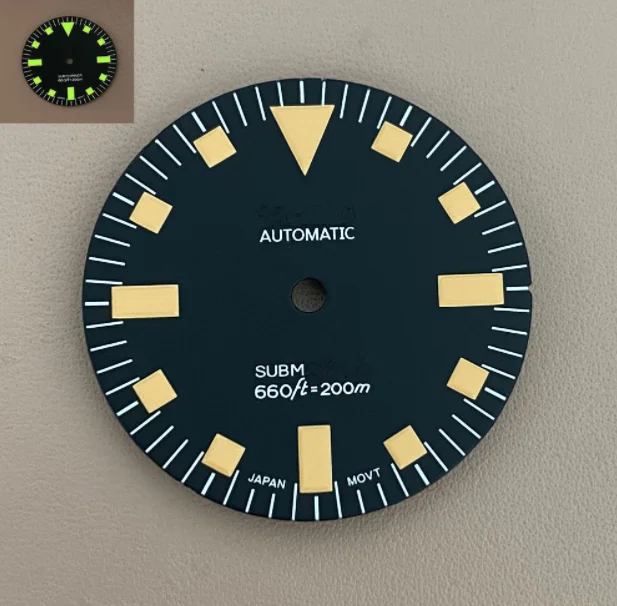 

SKX007 Style Green Luminous Watch Dial for NH35/36 Movement with S Logo