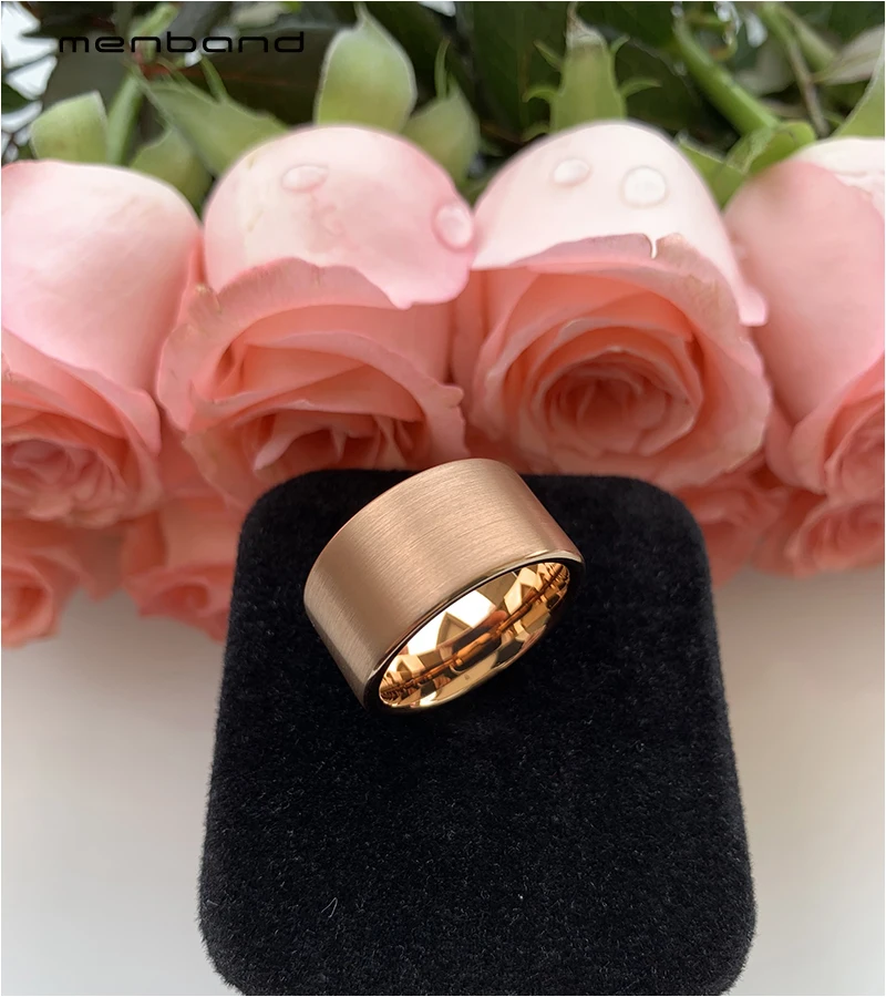 12 мм Pip огранка красная роза золотое кольцо для Для мужчин Вольфрам карбида