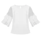 Летняя Блузка принцессы для девочек с оборками, расклешенные рукава 34, хлопковая блузка для маленьких девочек, рубашки, школьные топы для девочек, детская одежда