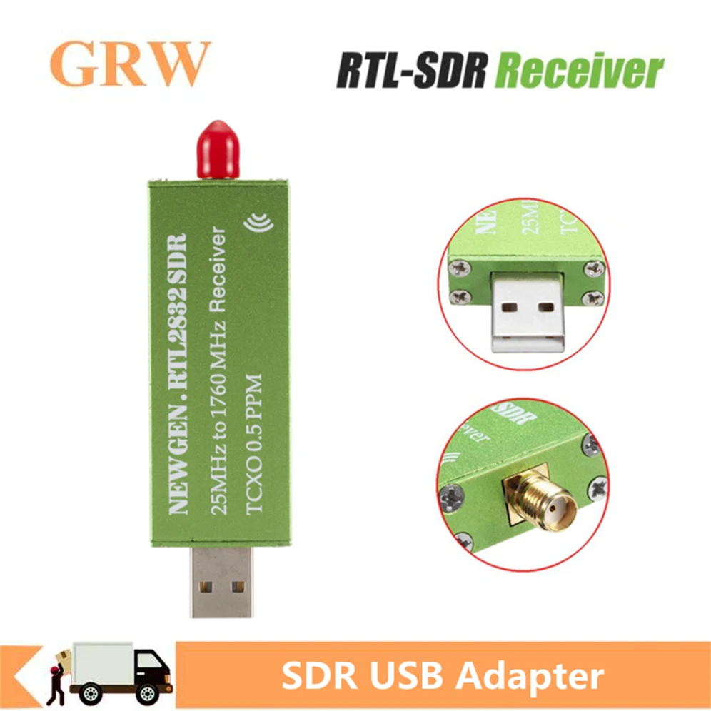 ТВ тюнер Grwibeou приемник с USB 2 0 RTL SDR 5 PPM TCXO RTL2832U R820T 25 МГц до 1760 AM FM NFM DSB LSB SW Radio TV