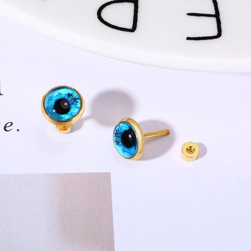 Греческие серьги от сглаза Духовная защита круглые гвоздики для женщин из
