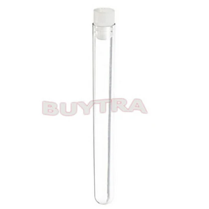 

10 Pcs 12x100mm Clear Plastic Test Tubes With White Caps Stoppers Test Tubes