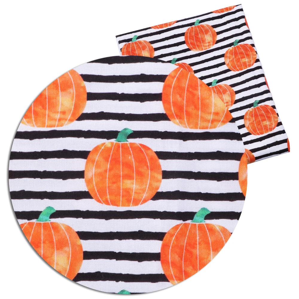 

Halloween Pumpkin Skull Ghost 50*145cm 100% Cotton Printed Fabric For Tissue Kids Home Textile For Sewing Tilda Doll,1Yc4060