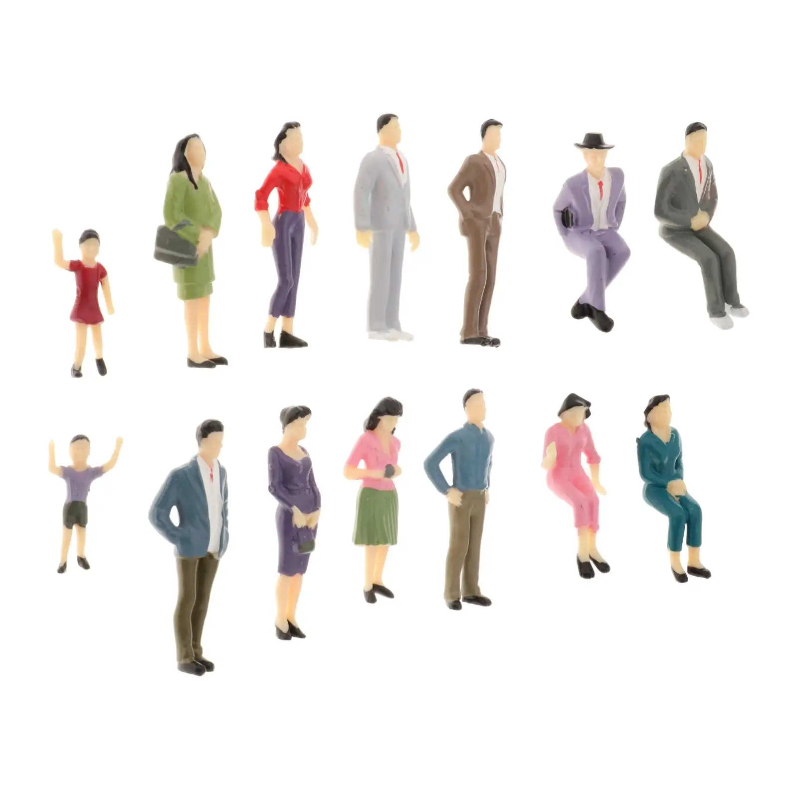 

14pcs 1:25 Model Train Sitting/Standing People Figures G Gauge Miniature