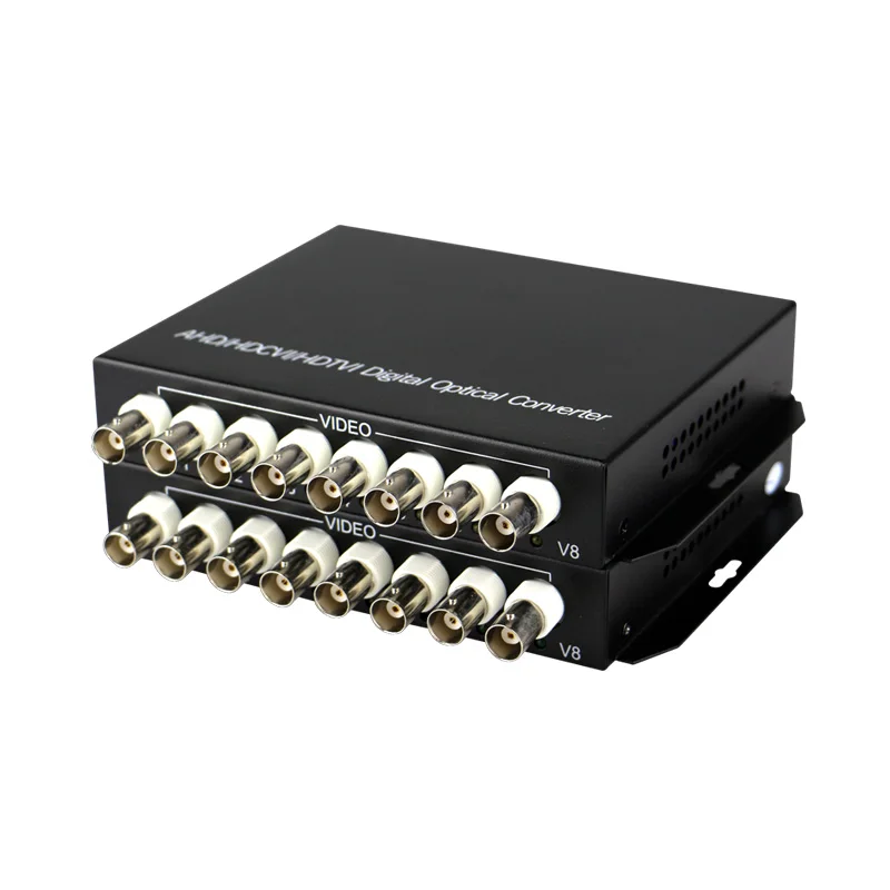 Преобразователь 1080P AHD в оптоволоконный 8 BNC оптический медиаконвертер CCTV 2MP/1.3mp/1MP