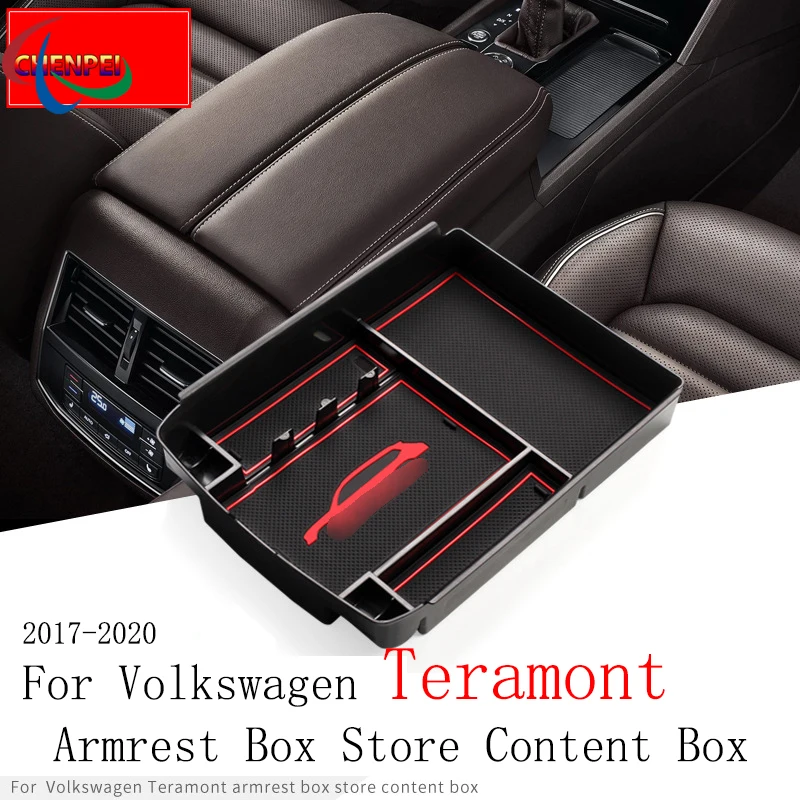 

Для Volkswagen Teramont 2017-2020 коробка для хранения с подлокотником Модифицированная Центральная коробка для хранения автомобильные аксессуары
