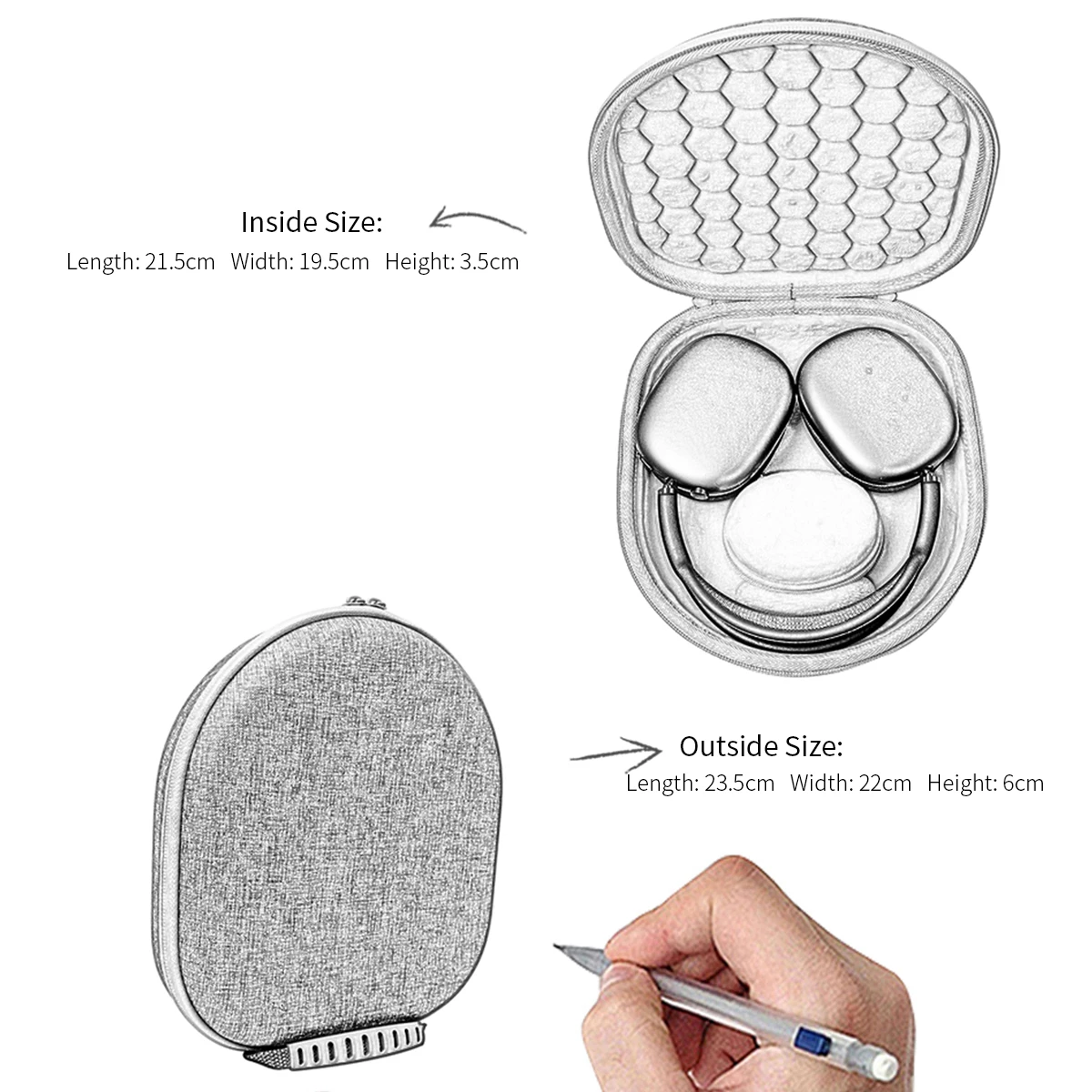 Жесткий Чехол для наушников из ЭВА B & O H2/ H4/H6/H7/H8/H8i/H9/H9i Cowin E7 AKG K545 ATH-M50 Sony MDR 770BN