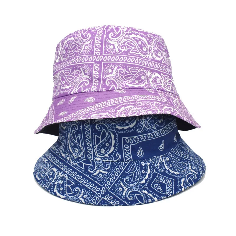 New Summer Canvas Bucket Hat Reversible Avocado Printed Fisherman Fashion Sunbonnet Double-sided Panama Bob For Lovers |