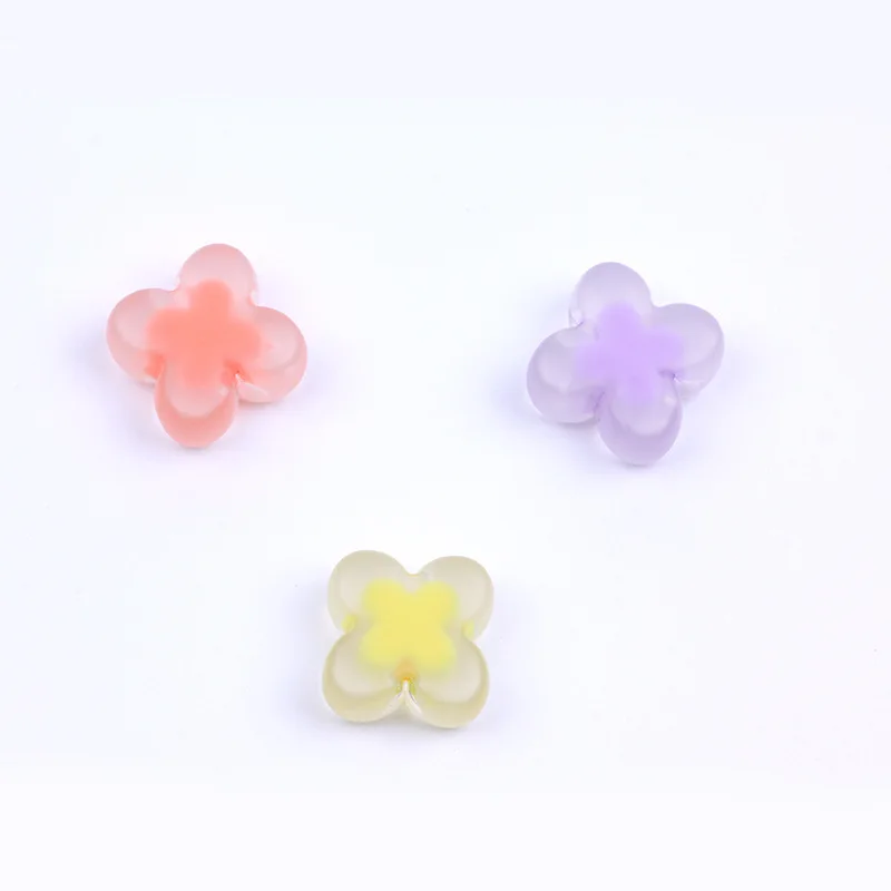 

XUQIAN 2022 Fashion 16mm with DIY Frosted Four-Leaf Clover Arcylic Frost Beads for Jewelry Making B0200