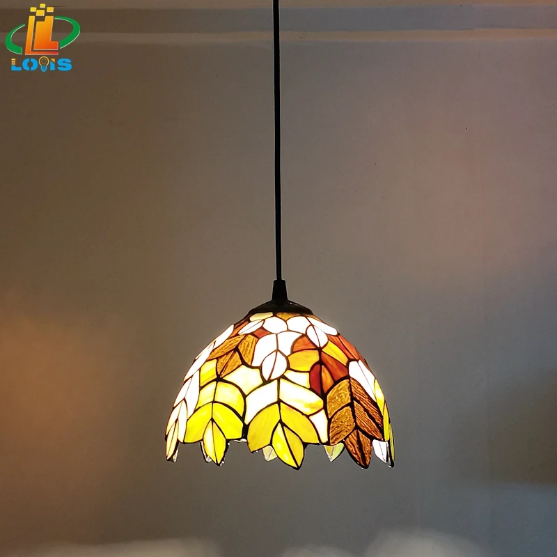 Европейский светильник в виде листьев 20 см люстра Тиффани освещение для