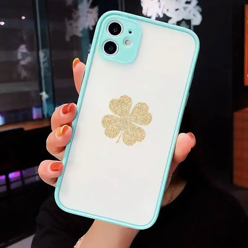 

gold Phone Cases Matte transparent For blue iPhone 12 Mini 11 Pro XR XS Max 7 8 Plus X Back Cover