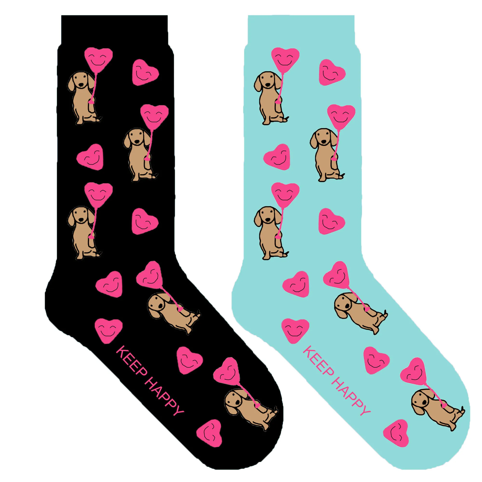 

cute dachshund socks with romantic balloon women socks kawaii sausage dog themed gift for pets lovers mom 50 pair/lot ORIGINAL