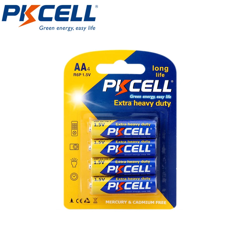 Аккумулятор PKCELL R6P 1 5 в AA UM3 20 шт./5 карт сухая батарея сверхмощные батареи|battery powered