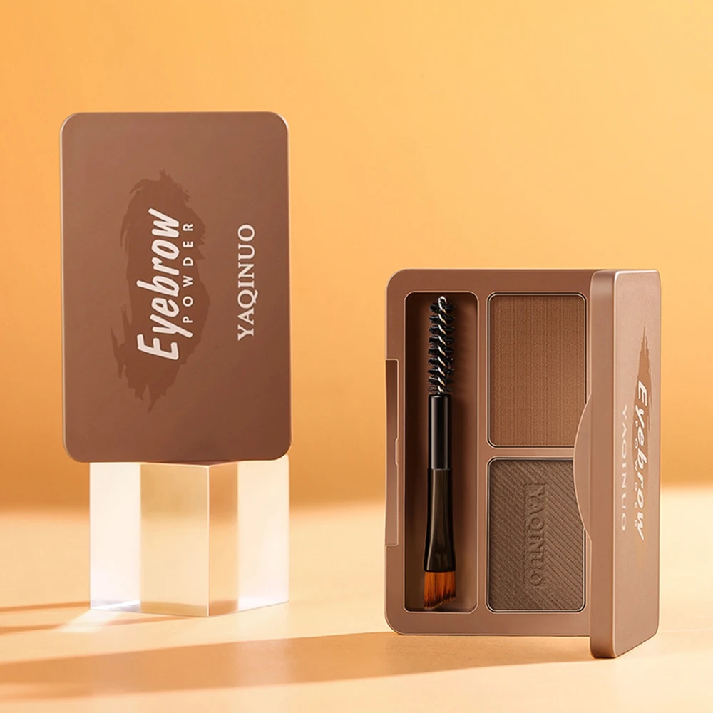 Двухцветная пудра для бровей профессиональная палитра макияжа штамп тени макияж