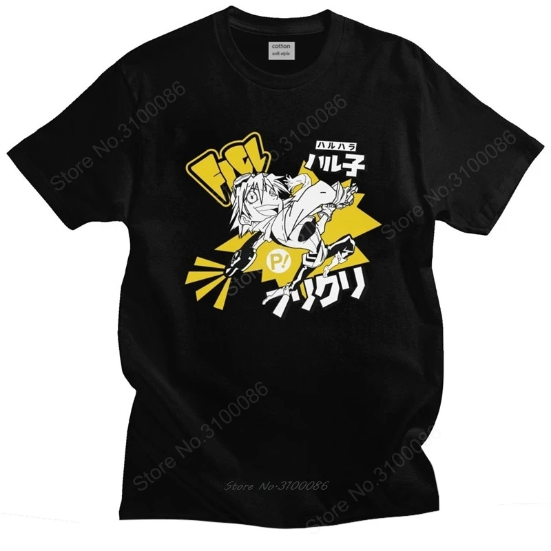 

Urban Fooly Cooly Japan Anime Manga Tshirts Men's Short Sleeve Summer Haruko Haruhara FLCL Tee O-neck Fitted Soft Cotton T-shirt