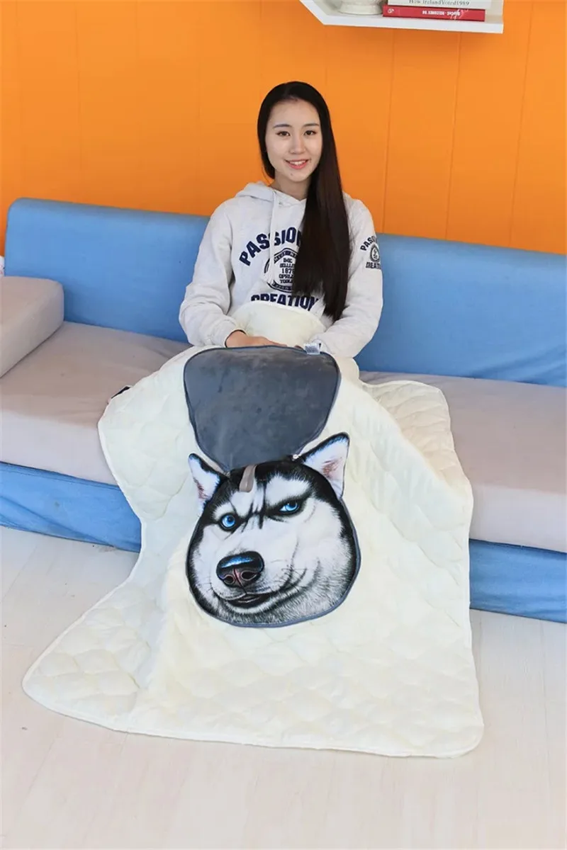 3D моделирование Шарпей мопс, собака, кошка, плюшевая игрушка, мягкая подушка Сибирского хаски, кондиционер, одеяло, подарок для девочек
