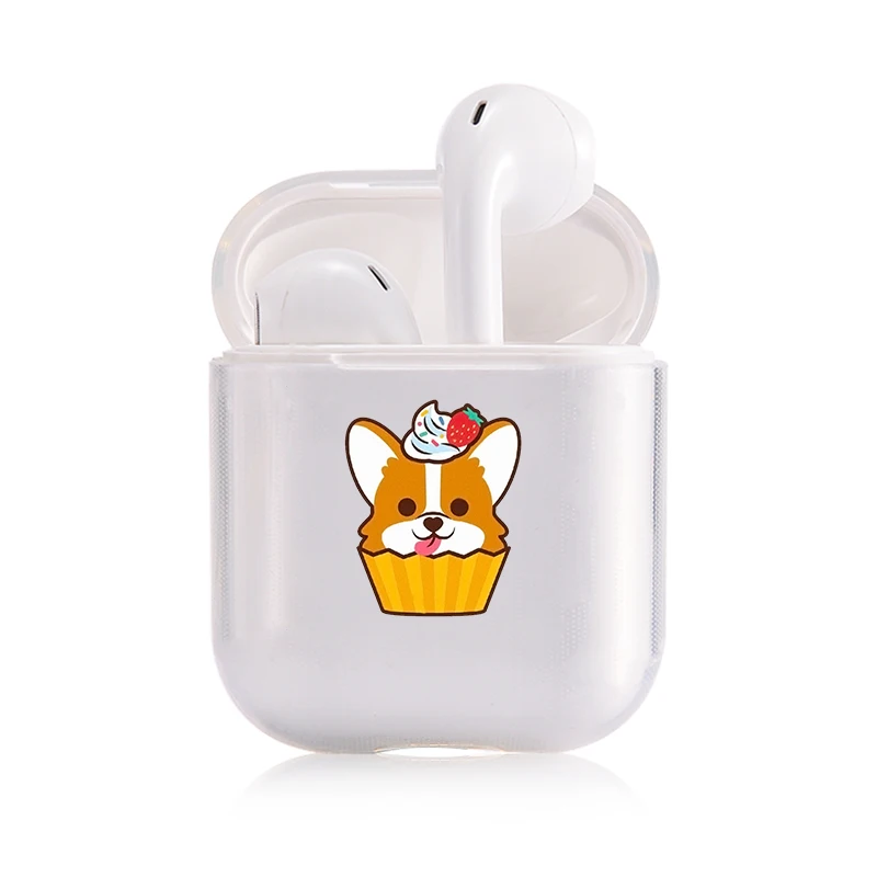 Жесткий прозрачный чехол для наушников Apple airpods 1 чехол Роскошные домашние животные собака корги прозрачный Air Pods чехол для Airpods 2 защитный чехол
