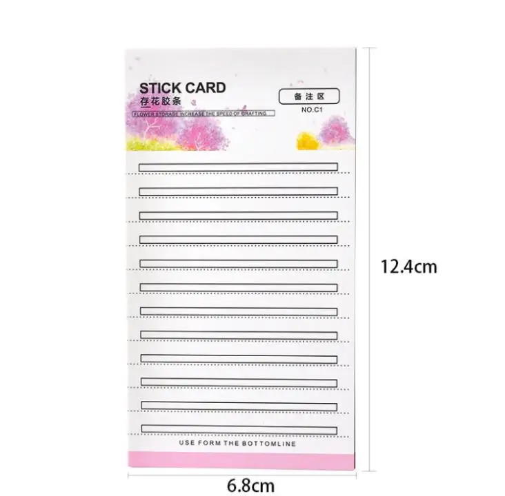 

100sets 10pc card + 1pc Double sided tape eyelash stple stick card Eyelash extension tool save eyelash SN1337