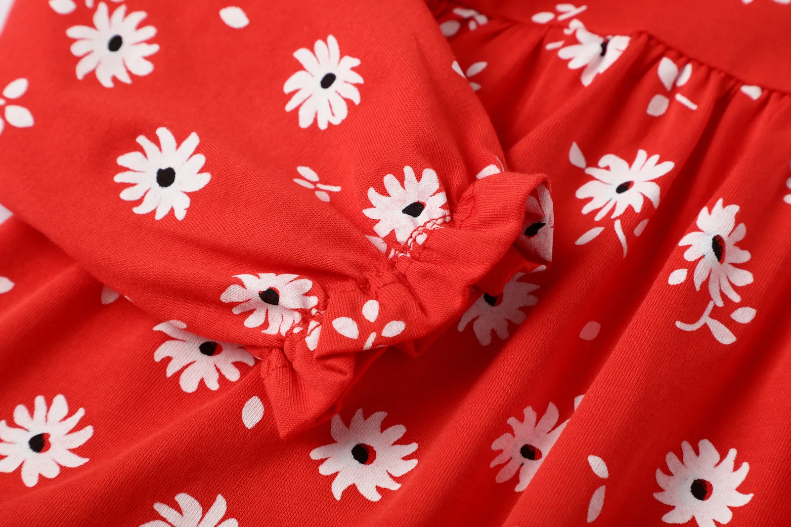 Poco maven Vestido de manga larga beb&eacute; ni&ntilde;as Oto&ntilde;o de algod&oacute;n rojo ropa infantes ni&ntilde;os ni&ntilde;as encantadora Causal vestido para ni&ntilde;os-4