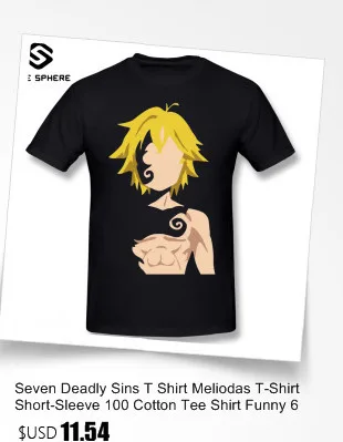 Футболка Meliodas, футболка Meliodas, 6xl, графическая футболка, короткий рукав, Мужская забавная летняя футболка из 100 хлопка