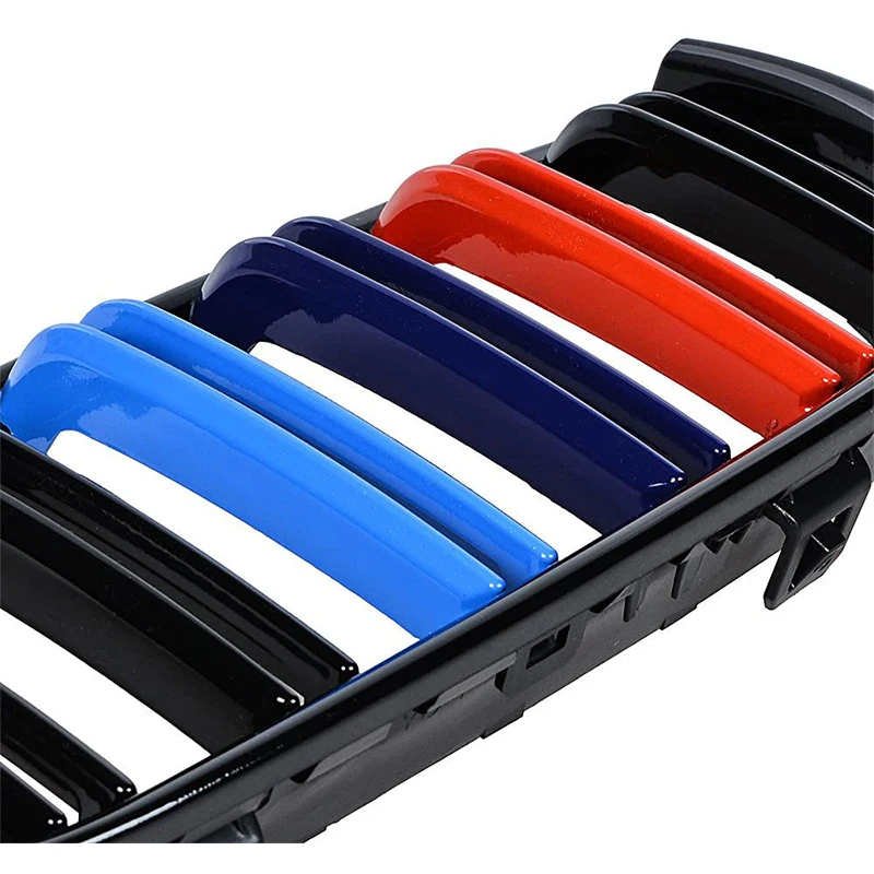 Глянцевая черная решетка радиатора из АБС с двойными рейками для 2005-2008 BMW 3 серии