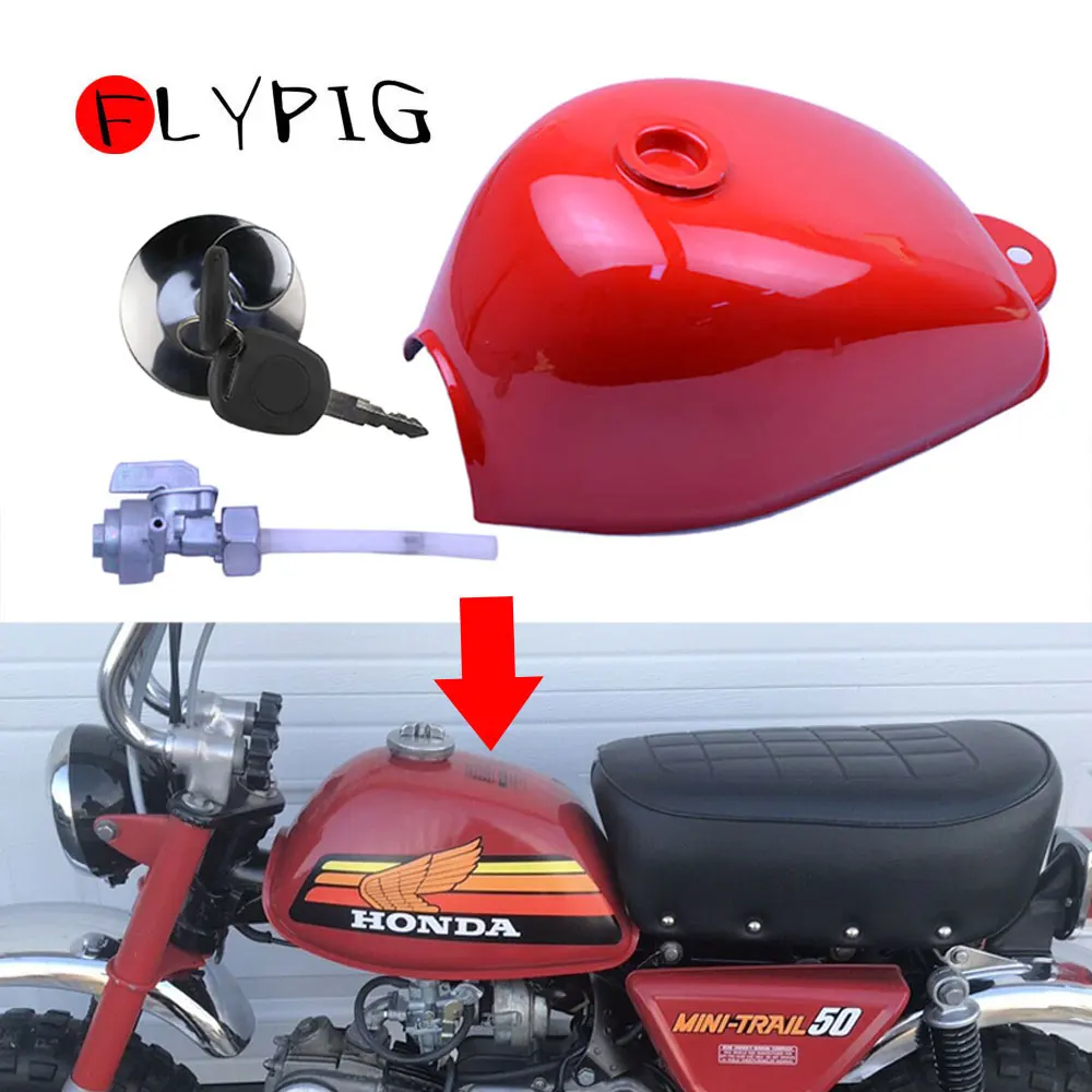 Красный газовый топливный бак + ключ крышки петух для Honda Mini Trail Monkey Bike Z50 Z50J Z50R