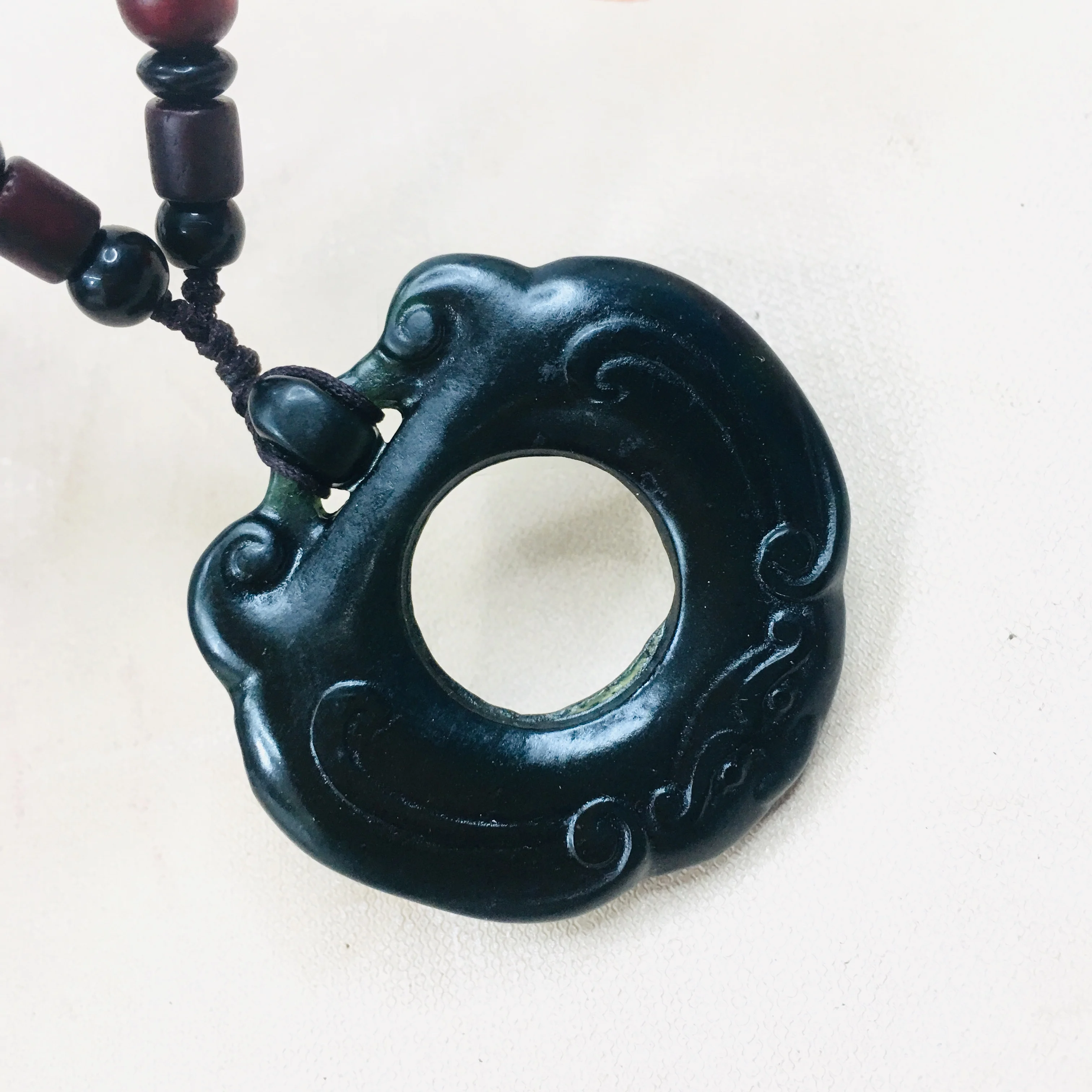 Jewelry Pure Natural Black Jade Carved Openwork Wish Pendant Necklace for Men and Women Send Certificate | Украшения и аксессуары