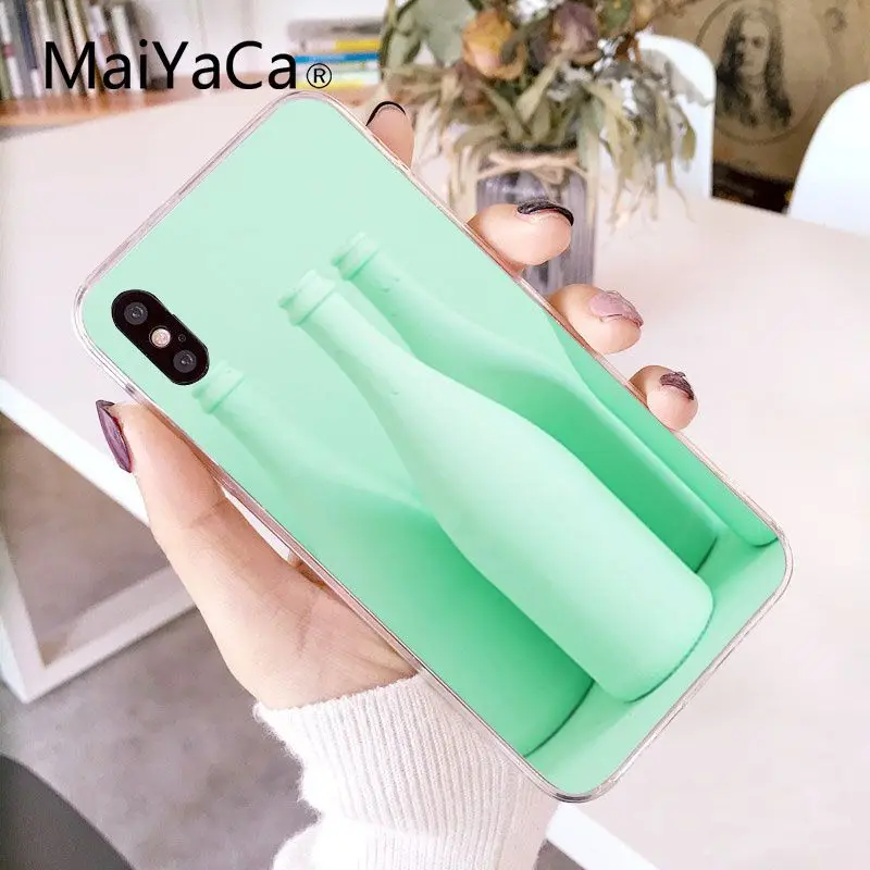MaiYaCa простой маленький Свежий мятный зеленый DIY Роскошный чехол для iPhone X XS MAX 6 6s 7 7plus 8 8Plus 5 5S SE XR 10