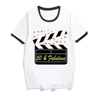 2022 hot sale cool tshirt femme golden 50th fabulous birthday gift t shirt womens clothing t shirt female