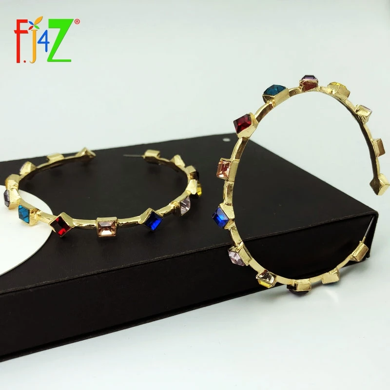 F.J4Z новые женские большие серьги кольца модные дизайнерские из искусственного