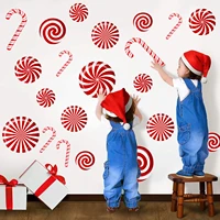 christmas decoration wall sticker candy floor sticker santa claus gift snowflake window sticker 2022 new year xmas home decor