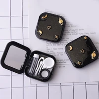 cartoon planet contact lenses storage box eyes care kit holder box contact lens case cleaner container