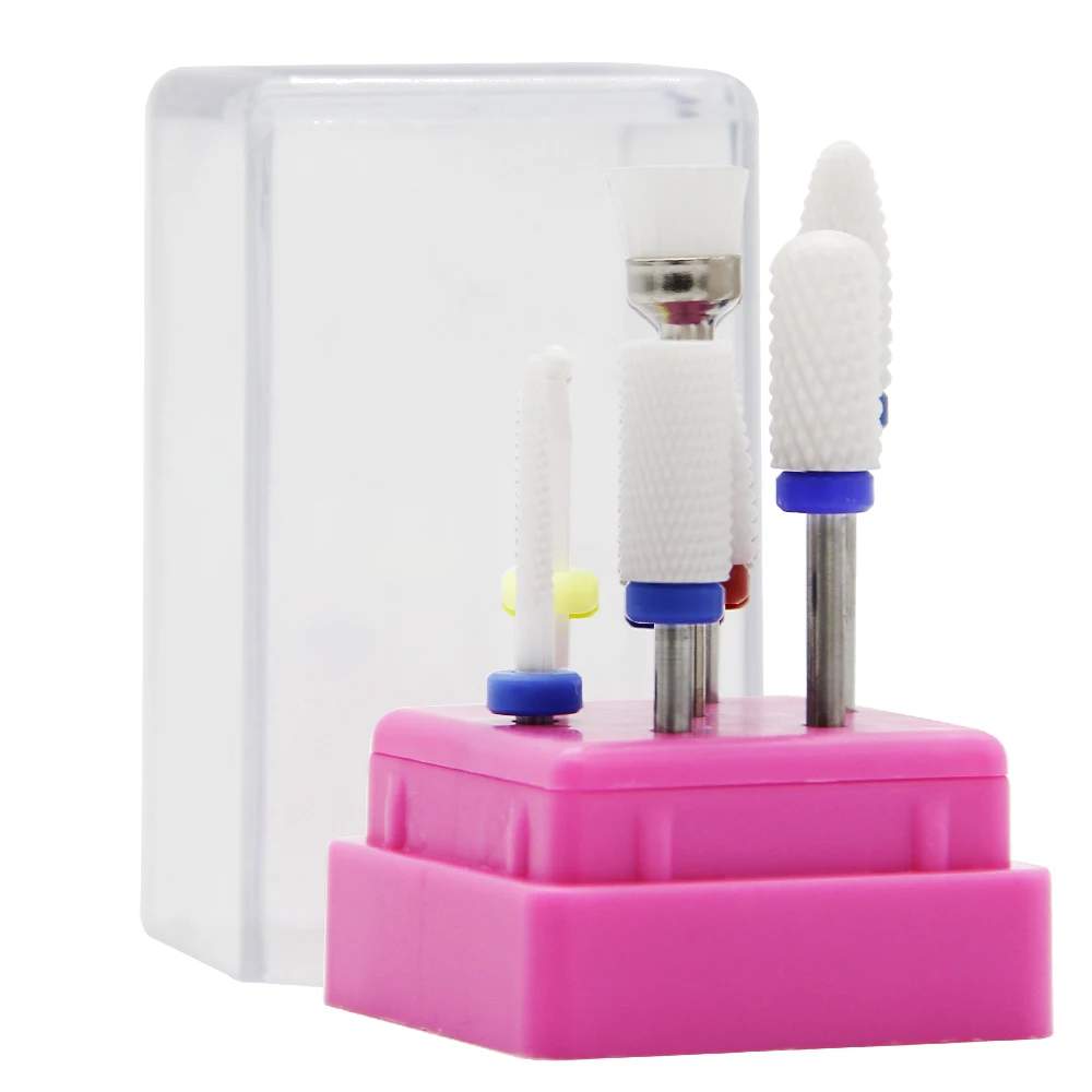 Nail Drill Bits Set LKE набор керамических сверл для ногтей, используется для очистки кутикулы, полировки и удаления геля для ногтей, 7 различных маникюрных инструментов - Цвет: Nail Drill Bits Set
