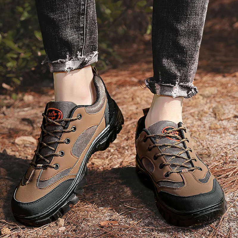 Brand Mens Trekking Shoes Waterproof Leather Sneakers Breathable Mens Safety Boots Work Shoes Male Outdoor Snow Boots for Men