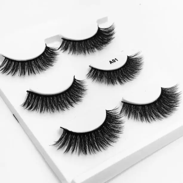 

New arrival Luxury lashes thick natural long 3 fashion eyelashes set reusable handmade fake lashes 3sets/lot drop shipping