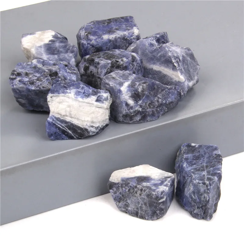 

20-30MM Healing Sodalite Stone Gravel 20-30mm Blue Quartz Nugget Gemstones Reiki Crystal Gift Jewelry DIY Home Decor Fish Tank