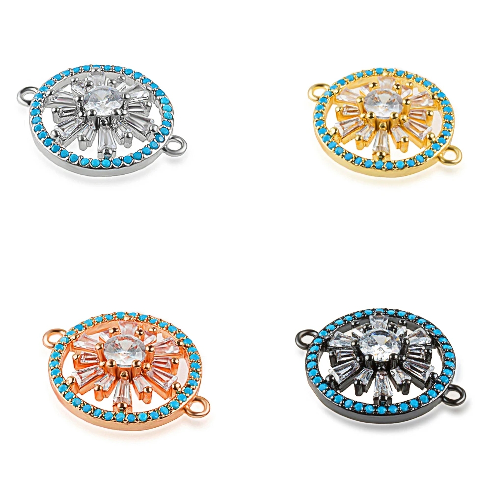 Круглые снежинки модные аксессуары медный соединитель сделай сам ювелирные