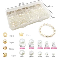 15 grid 720 piece pearl set five pointed star spacer bead accessories manual diy beaded bracelet earring necklace set