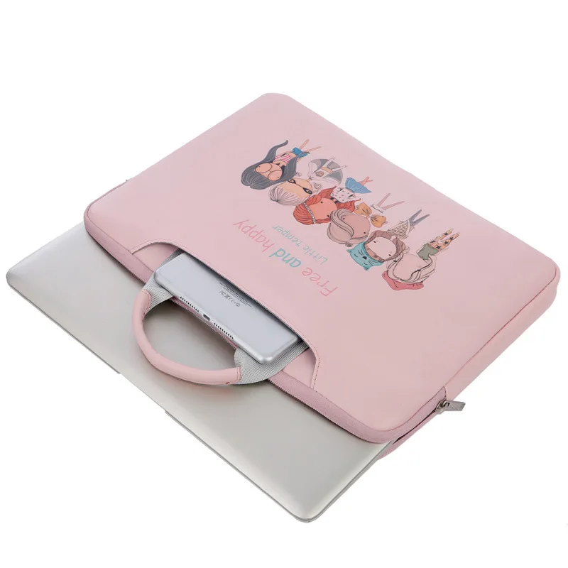 cute print laptop shoulder bag for macbook air pro retina 11 12 13 15 inch notebook cover handbag for lenovo hp xiaomi 14 15 6 free global shipping