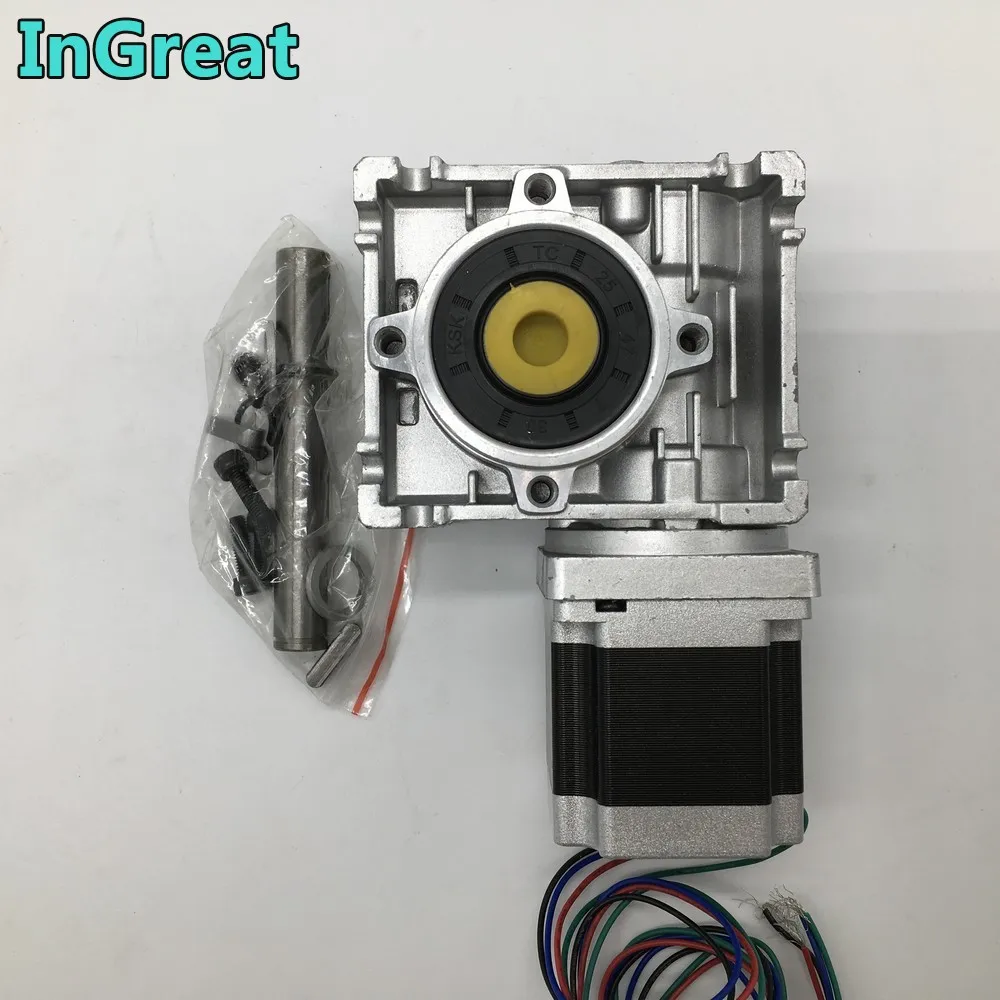 Nema23 шаговый двигатель с червячной коробкой передач RV030 редуктор скорости 14 мм выход 3A 56 мм 1.2NM 172Oz-in комплект преобразования 90 градусов для ЧПУ маршрутизатор