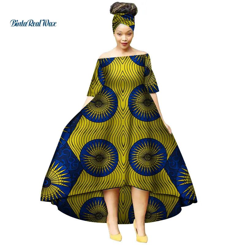 Модные летние африканские платья для женщин с восковым принтом и узором в виде