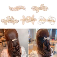 butterfly hair accessories multilayer bow hair ornament pearl flower spring clip hair clips imitation pearl headwear