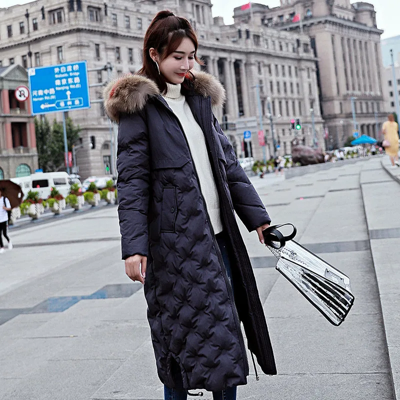 Overknee Thickening Self-cultivation Heavy Seta Lead Baby's Breath Down Jackets Girls Long Fund Loose Coat T - 1802 |