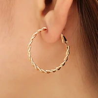 doreenbeads fashion hoop earrings for women based alloy stainless steel ear post earrings gold circle ring gift 3cm dia 1pair