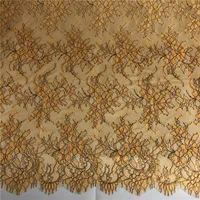 Gold Fabrics Chantilly Eyelash Lace Fabric Golden DIY Lingerie Accessories French Fabric For Sewing Clothes